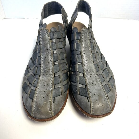 Rieker Sina Weave 78 Leather Woven SlingBack Shoes Sz 39 US 8-8.5 Anti Stress - Picture 3 of 9